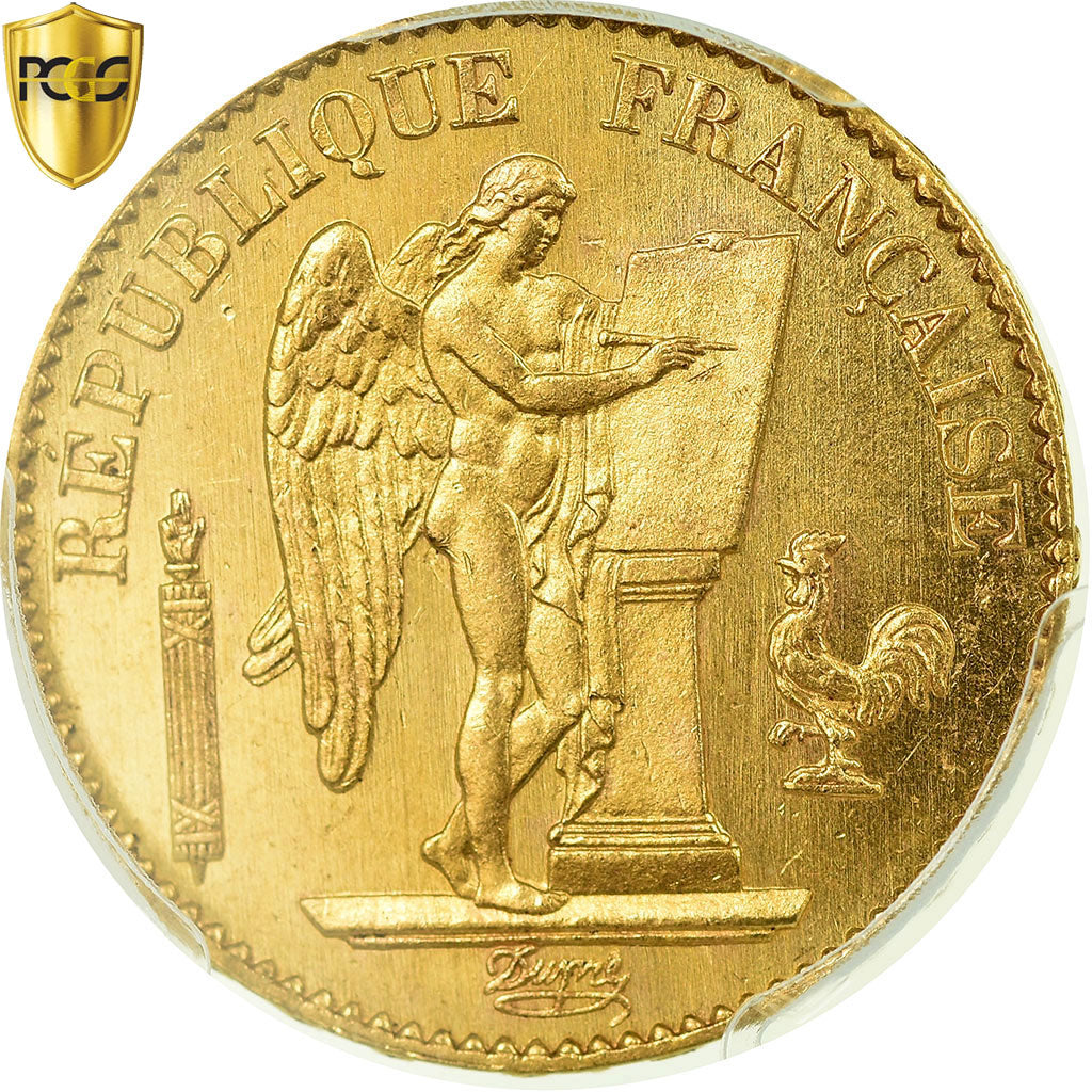 Monnaie, France, Génie, 20 Francs, 1876, Paris, PCGS, MS65, FDC, Or, KM:825