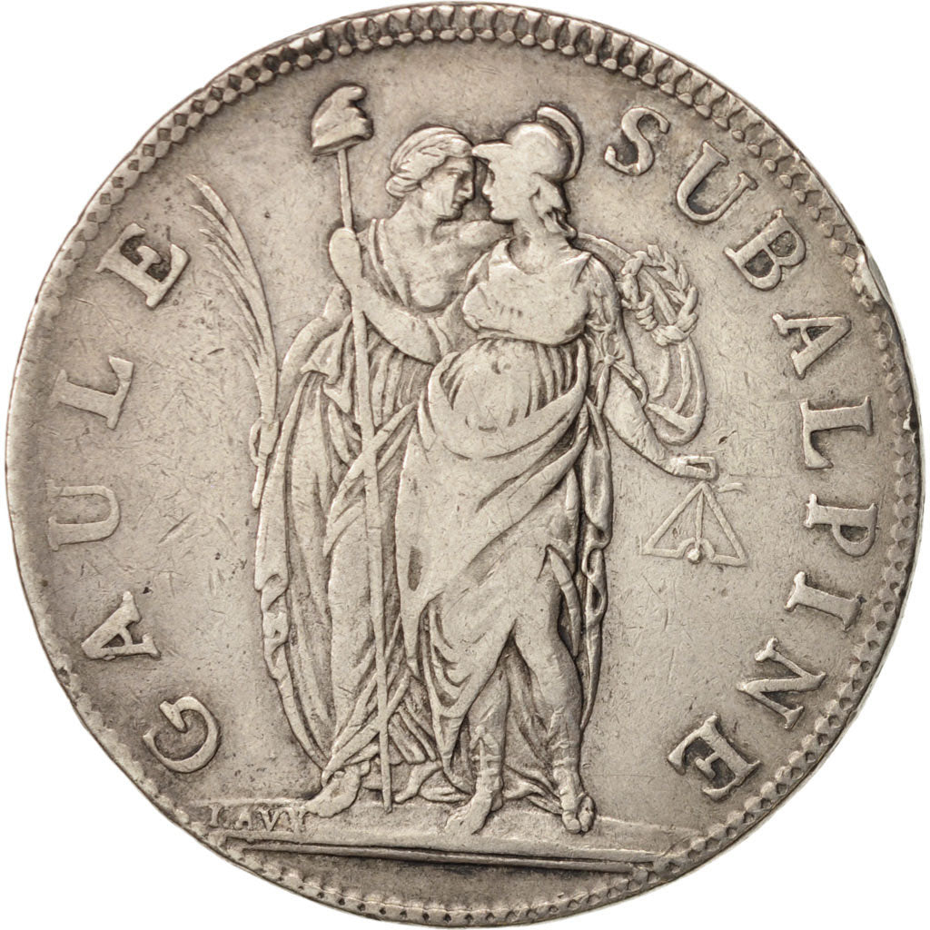 ITALIAN STATES, PIEDMONT, 5 Francs, 1801, KM:4