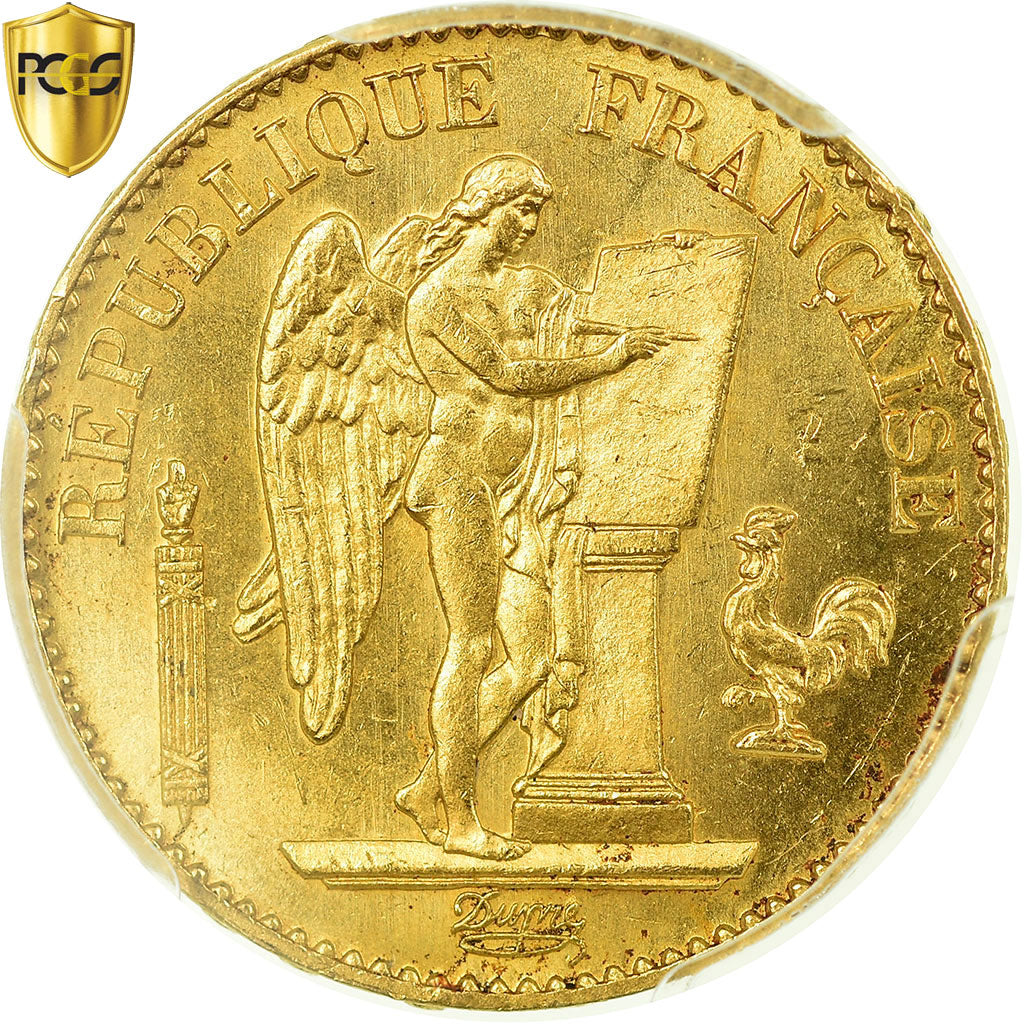 Coin, France, Génie, 20 Francs, 1878, Paris, PCGS, MS64, Gold, KM:825, graded