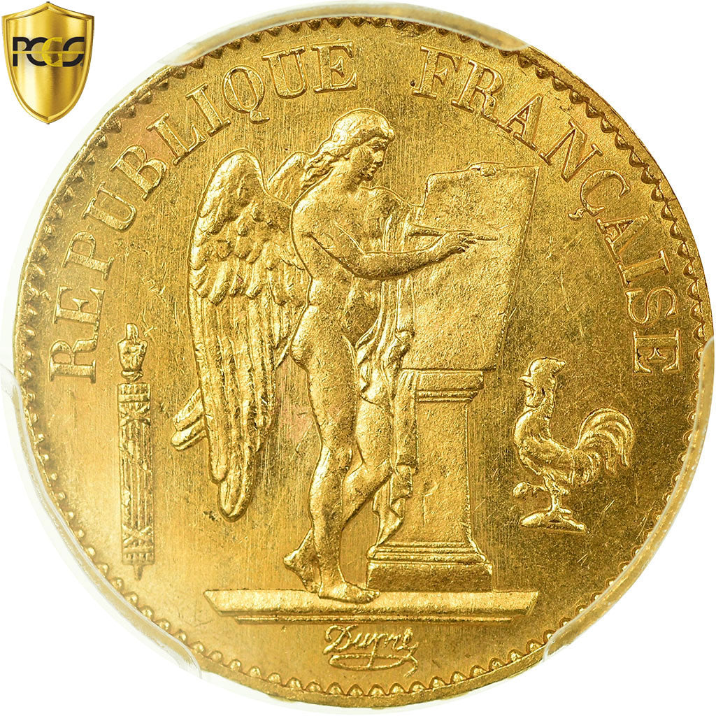 Coin, France, Génie, 20 Francs, 1878, Paris, PCGS, MS65, Gold, KM:825, graded