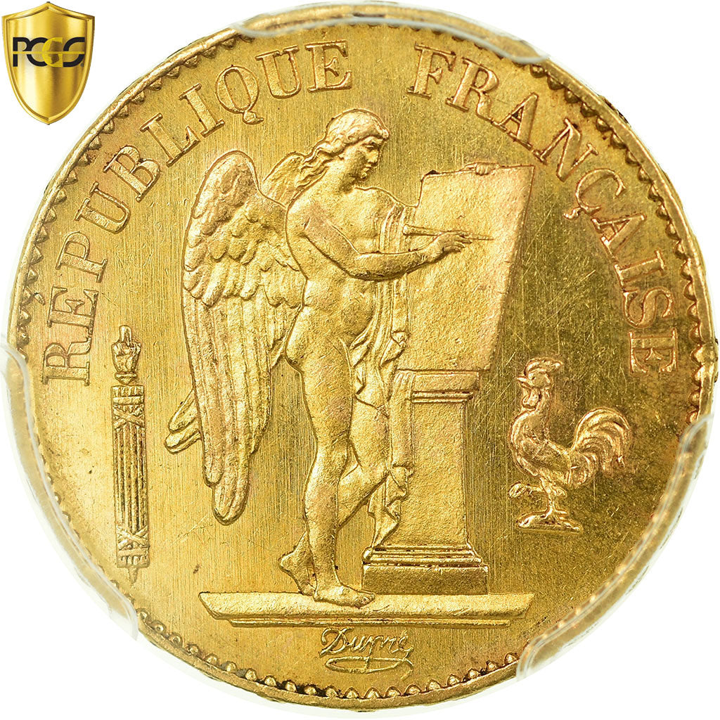 Coin, France, Génie, 20 Francs, 1878, Paris, PCGS, MS65, Gold, KM:825, graded