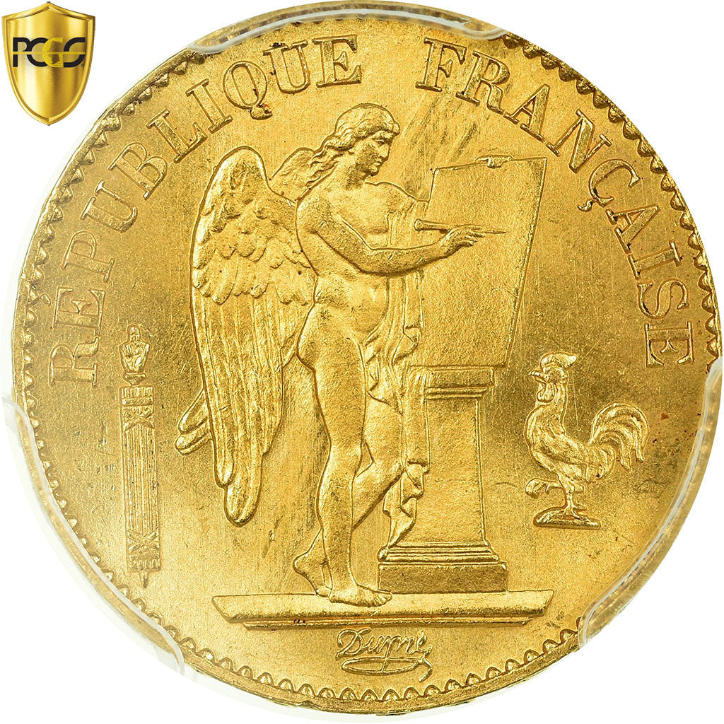 Coin, France, Génie, 20 Francs, 1878, Paris, PCGS, MS65, Gold, KM:825, graded