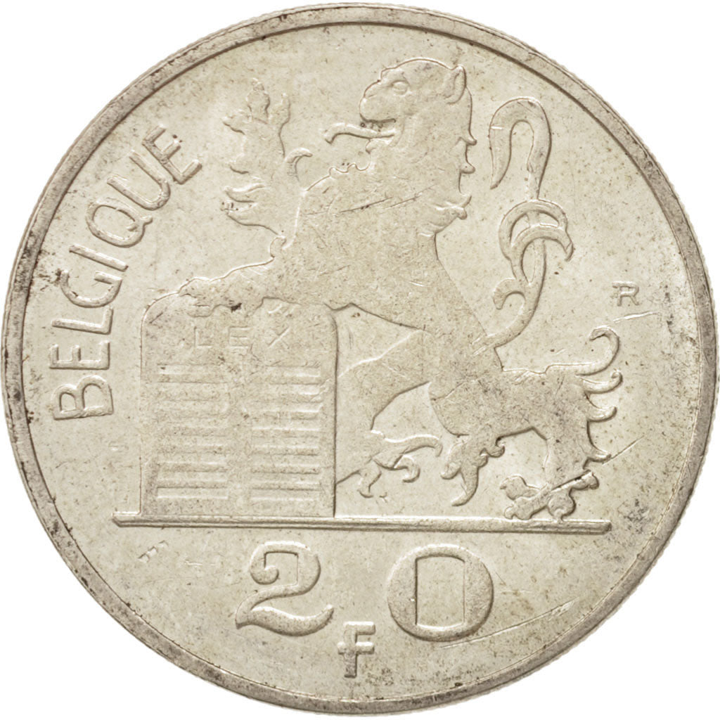 Belgium, 20 Francs, 20 Frank, 1949, EF, Silver, KM:141.1