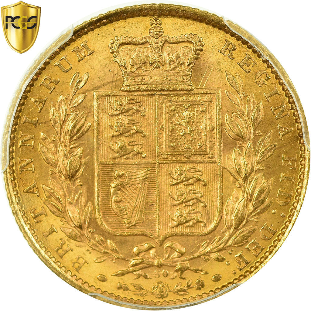 Coin, Great Britain, Victoria, Sovereign, 1871, PCGS, MS64, Gold, KM:736.2