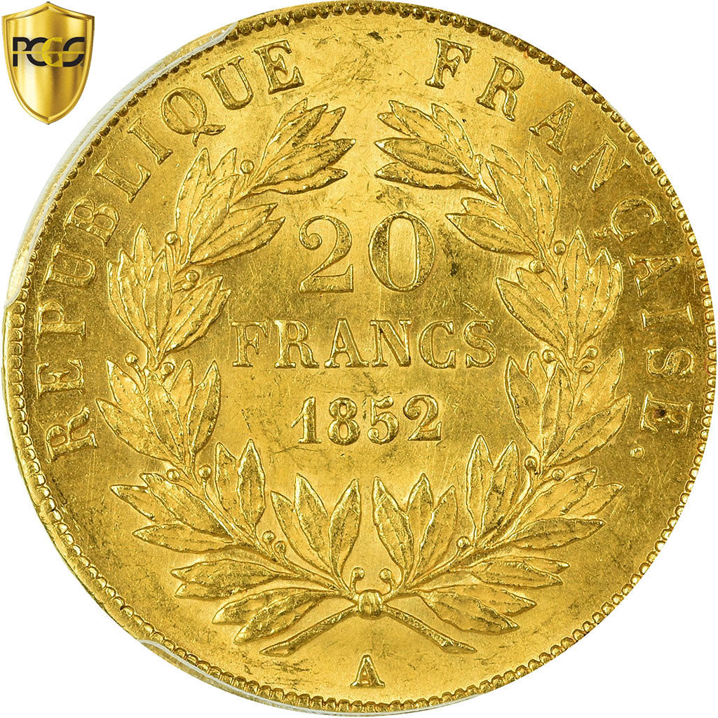 Coin, France, Napoleon III, Napoléon III, 20 Francs, 1852, Paris, PCGS, MS63