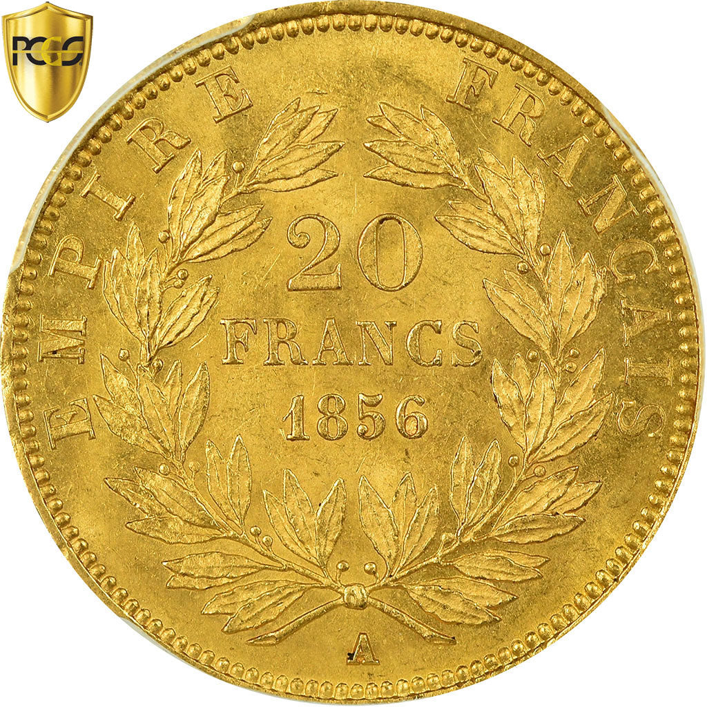 Munten, Frankrijk, Napoleon III, Napoléon III, 20 Francs, 1856, Paris, PCGS