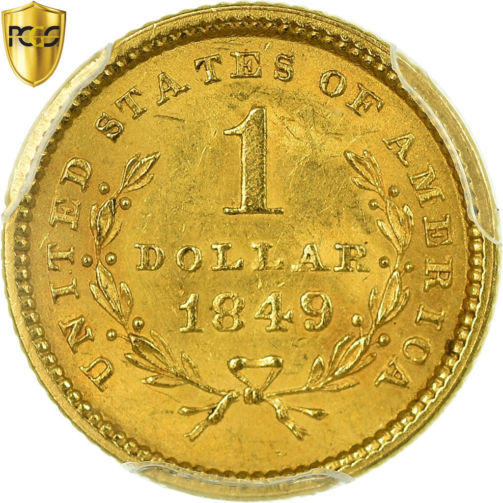 Coin, United States, Liberty Head - Type 1, Dollar, 1849, PCGS MS62