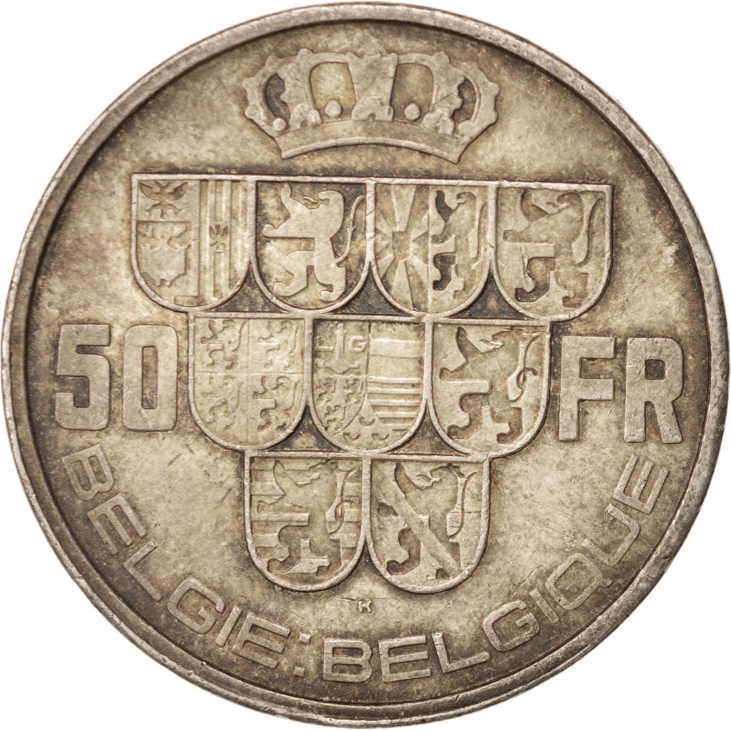 Belgium, 50 Francs, 50 Frank, 1940, AU, Silver, KM:122.1
