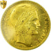 França, 20 Francs, Turin, 1929, Paris, ENSAIO, Bronze-Alumínio, PCGS, MS(63)