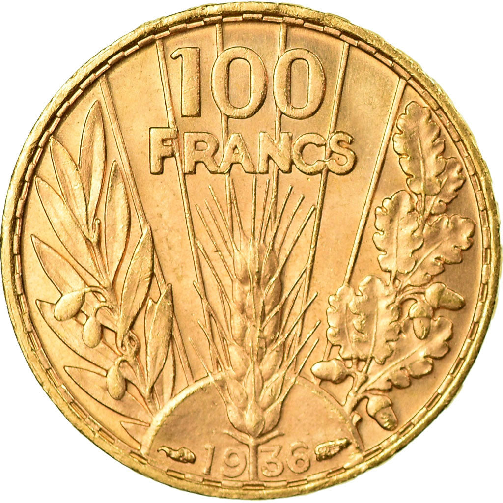 Coin, France, Bazor, 100 Francs, 1936, Paris, MS(63), Gold, KM:880