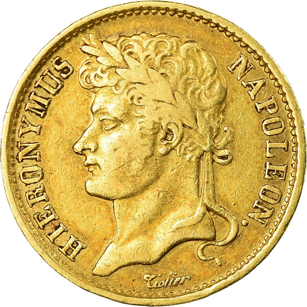 Coin, German States, WESTPHALIA, Jerome, 20 Franken, 1809, Cassel, VF(30-35)