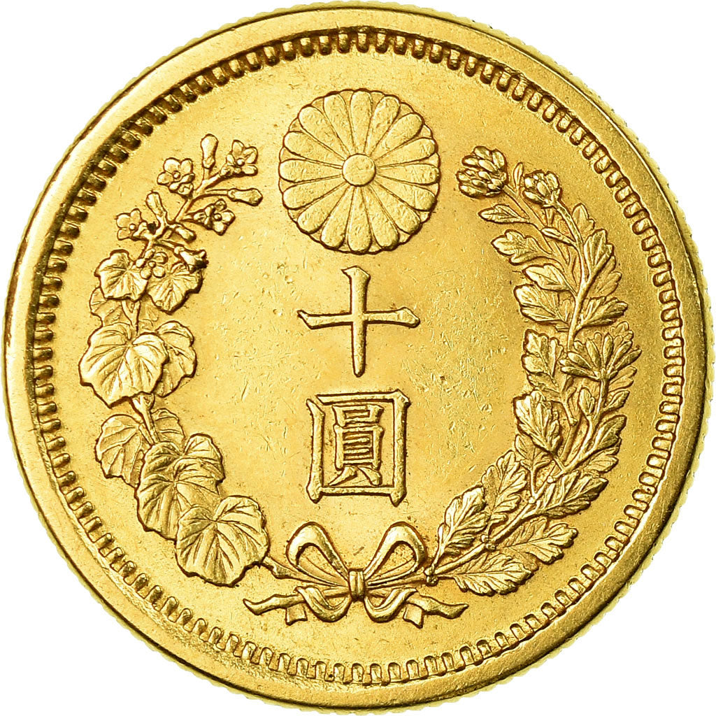 Coin, Japan, Mutsuhito, 10 Yen, 1900, MS(63), Gold, KM:33