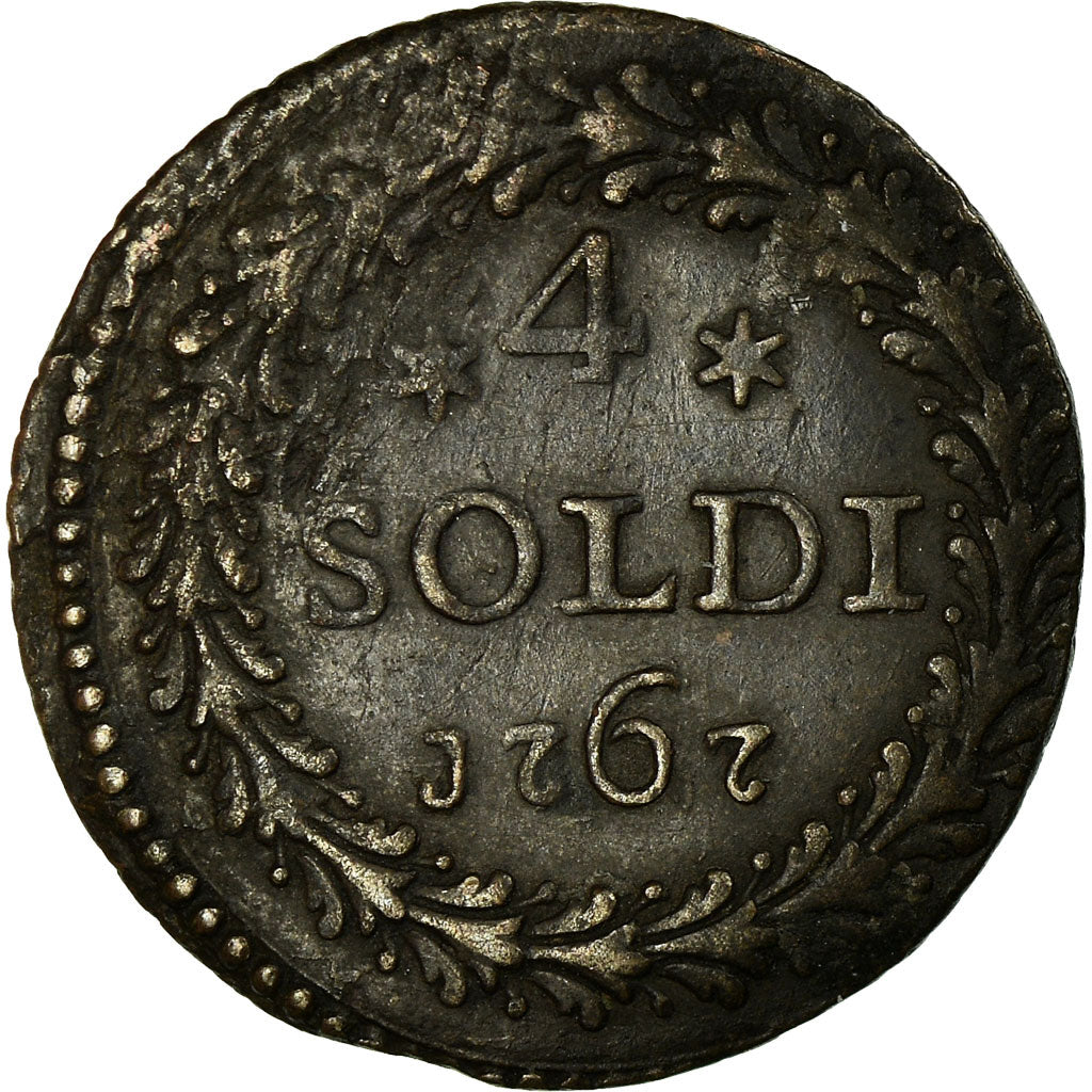 Moeda, ESTADOS ITALIANOS, CORSICA, General Pasquale Paoli, 4 Soldi, 1767