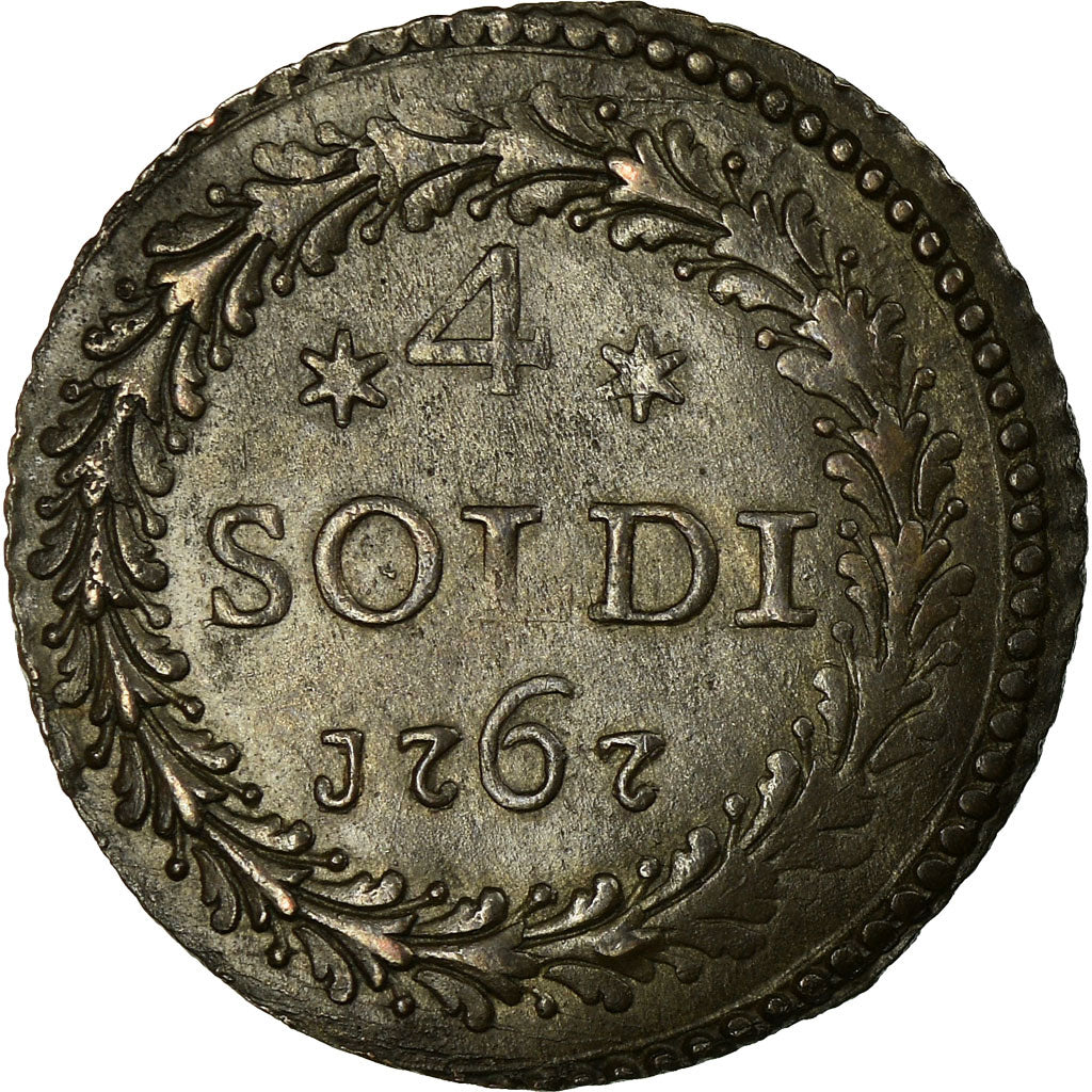 Münze, Italien Staaten, CORSICA, General Pasquale Paoli, 4 Soldi, 1767, Murato