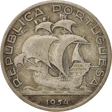 Portugal, 10 Escudos, 1954, VF, Silver, KM:586