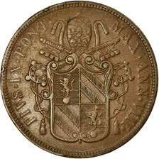 Moneda, Estados italianos, PAPAL STATES, Pius IX, 5 Baiocchi, 1854, Roma, MBC