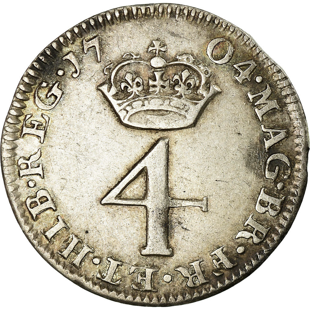 Moneda, Gran Bretaña, Anne, 4 Pence, Groat, 1704, MBC, Plata, KM:515