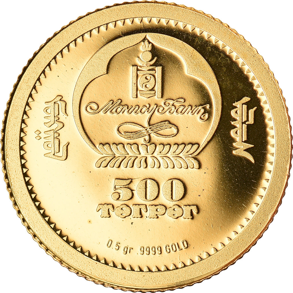 Moneda, Mongolia, John F. Kennedy, 500 Tugrik, 2013, FDC, Oro