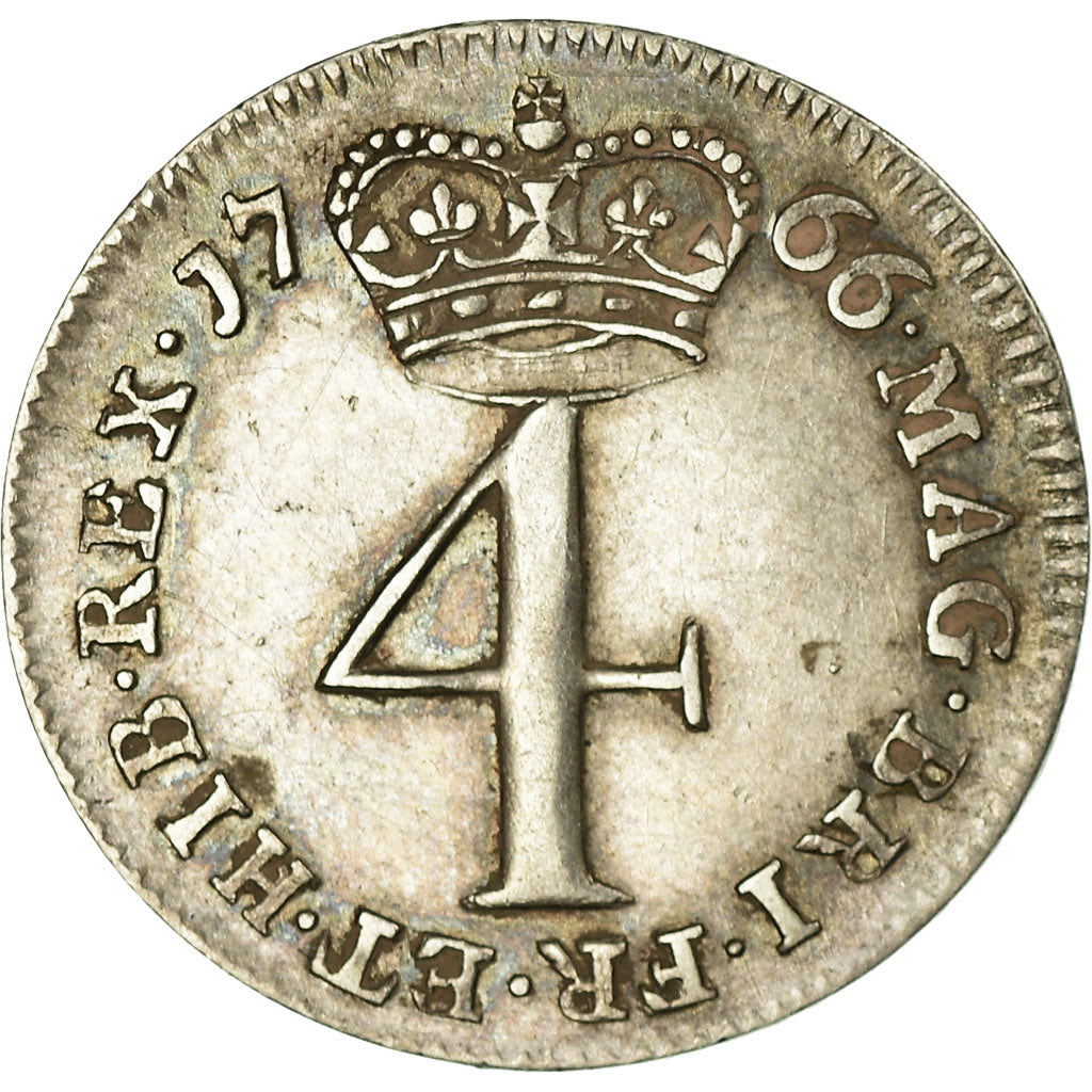 Coin, Great Britain, George III, 4 Pence, Groat, 1766, AU(50-53), Silver