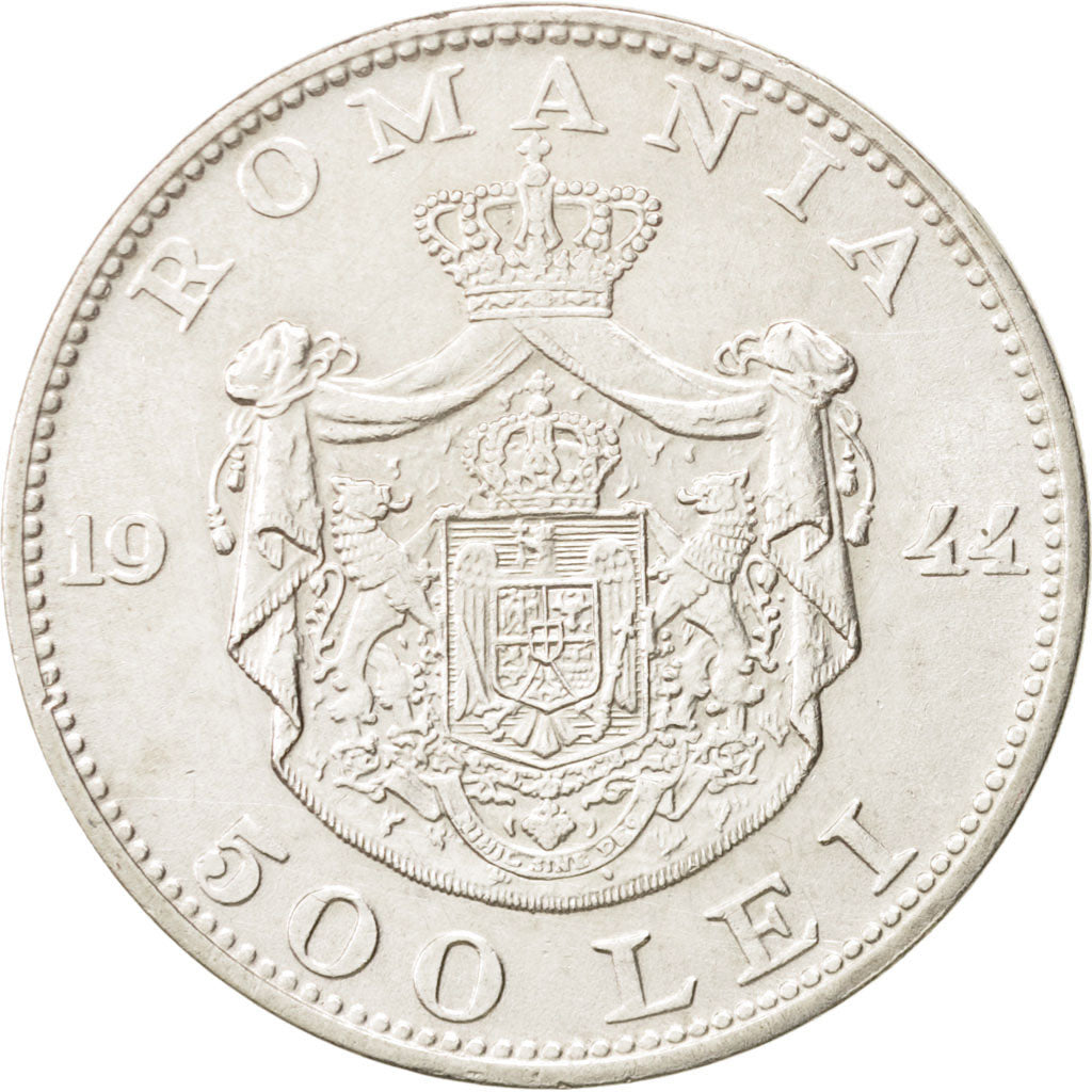 Romania, Mihai I, 500 Lei, 1944, AU, Silver, KM:65