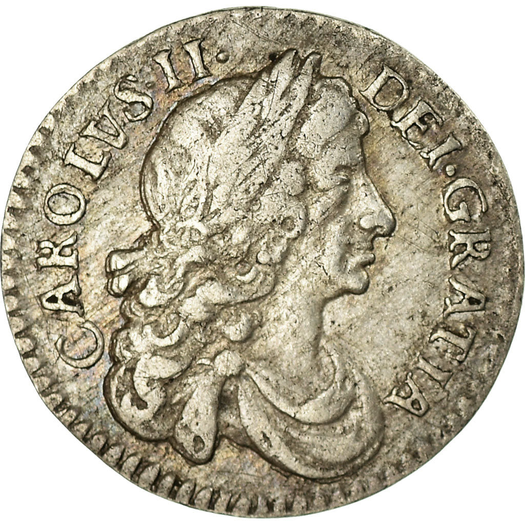 Coin, Great Britain, Charles II, 2 Pence, 1/2 Groat, 1675, EF(40-45), Silver