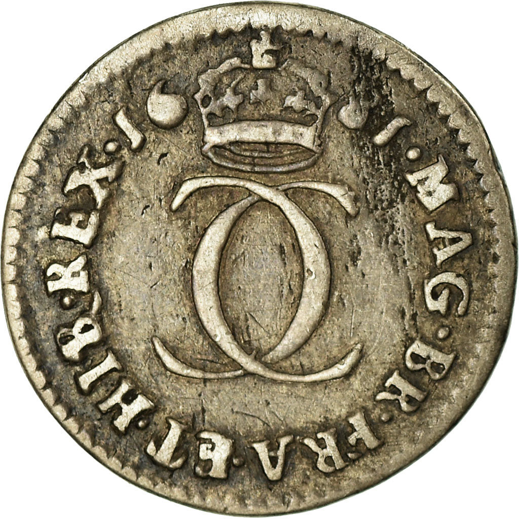 Coin, Great Britain, Charles II, 2 Pence, 1/2 Groat, 1681, EF(40-45), Silver