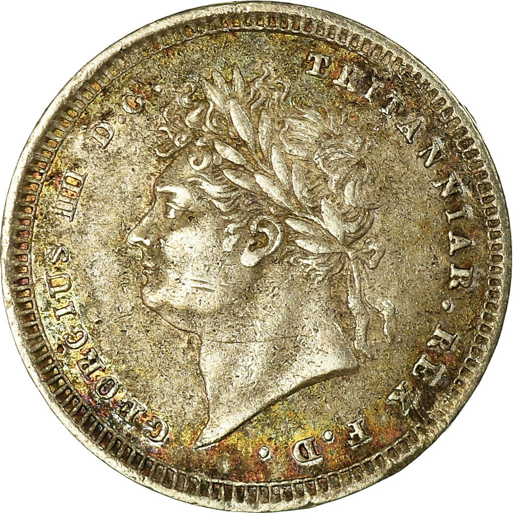 Coin, Great Britain, George IV, 2 Pence, 1825, EF(40-45), Silver, KM:684