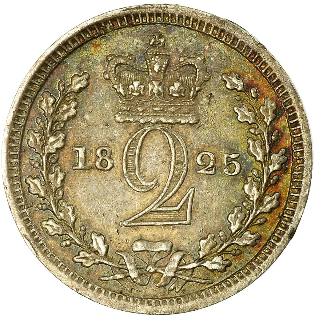 Coin, Great Britain, George IV, 2 Pence, 1825, EF(40-45), Silver, KM:684