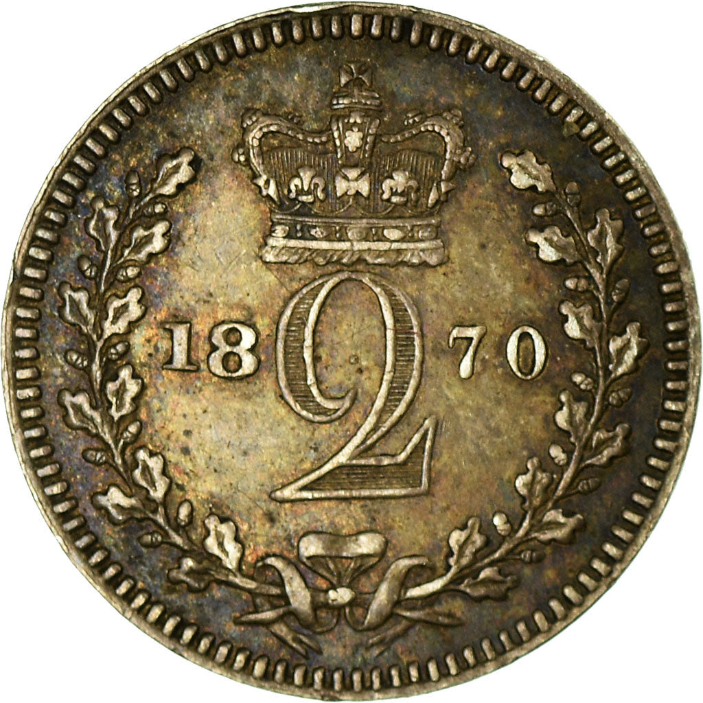 Coin, Great Britain, Victoria, 2 Pence, 1870, EF(40-45), Silver, KM:729