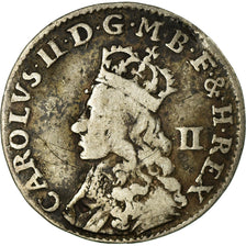 Coin, Great Britain, Charles II, 2 Pence, 1/2 Groat, VF(20-25), Silver, KM:400