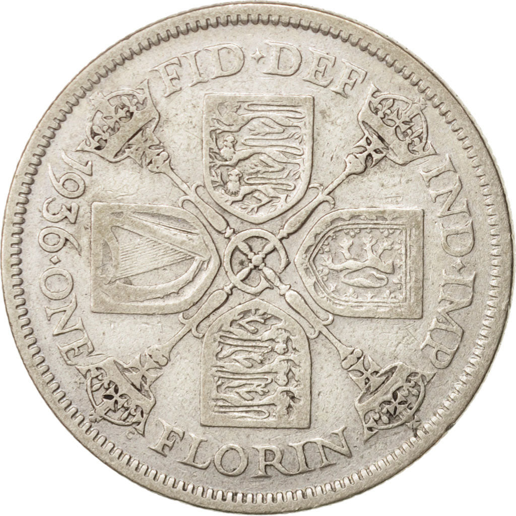 Great Britain, George V, Florin, 1936, VF, Silver, KM:834