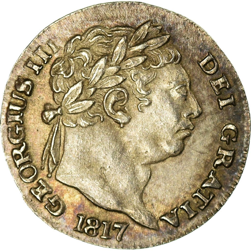 Coin, Great Britain, George III, Penny, 1817, MS(63), Silver, KM:668