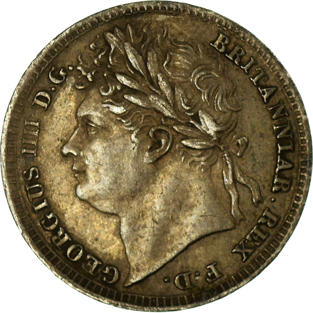 Coin, Great Britain, George IV, Penny, 1827, AU(55-58), Silver, KM:683