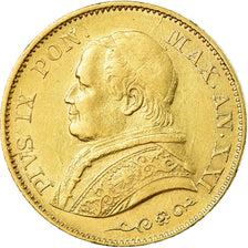 Munten, Italiaanse staten, PAPAL STATES, Pius IX, 20 Lire, 1866, Rome, ZF, Goud