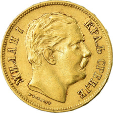 Coin, Serbia, Milan I, 20 Dinara, 1882, EF(40-45), Gold, KM:17.1