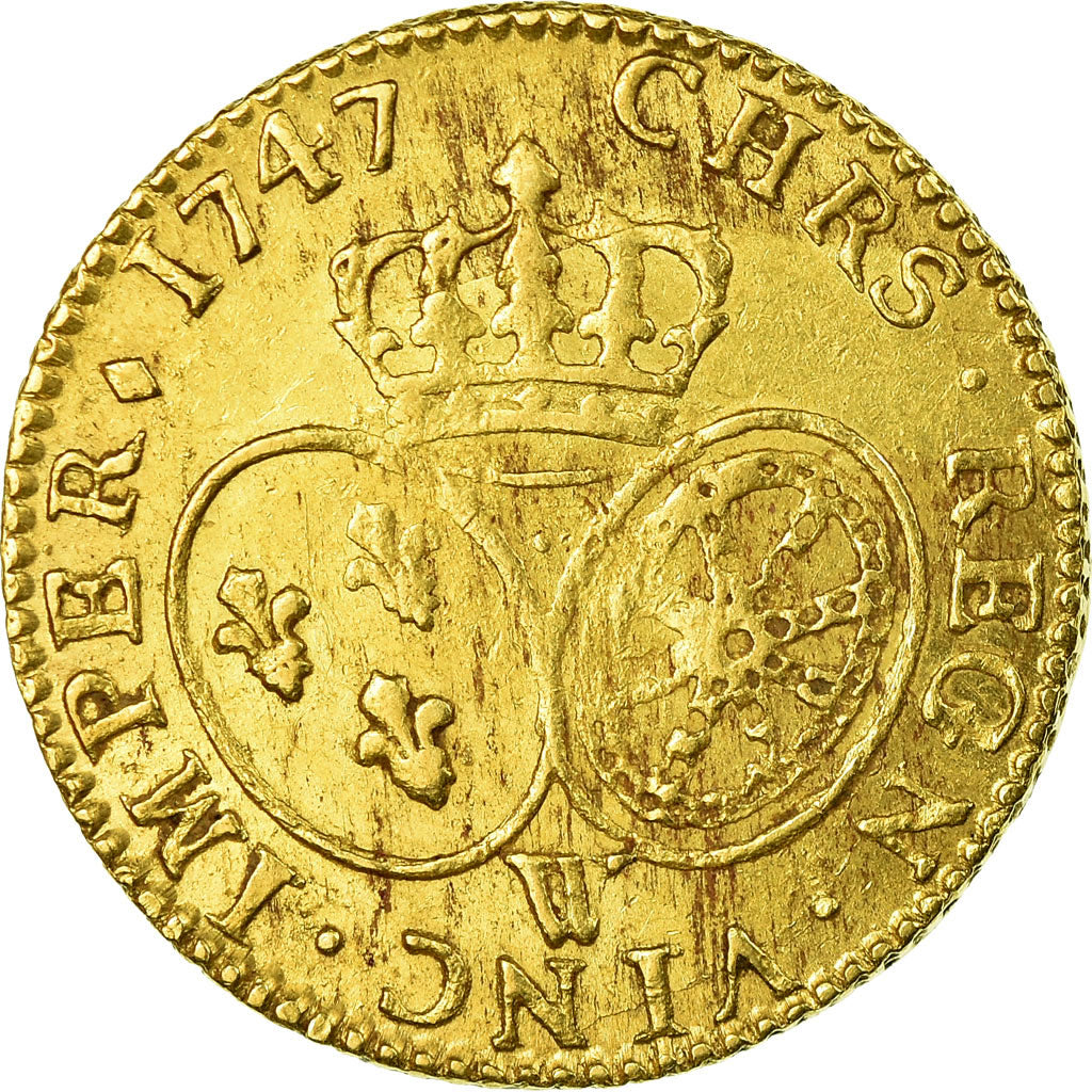 Coin, France, Louis XV, Louis d'or au bandeau, Louis d'Or, 1747, Lille
