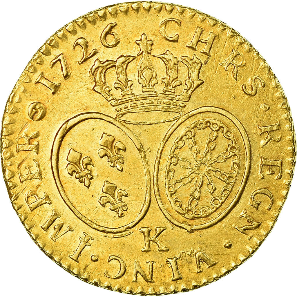 Monnaie, France, Louis XV, Louis d'or aux lunettes, Louis d'Or, 1726, Bordeaux