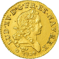 Moneta, Francia, Louis XV, Louis d'or Mirliton, Grandes Palmes, 1724, Bordeaux
