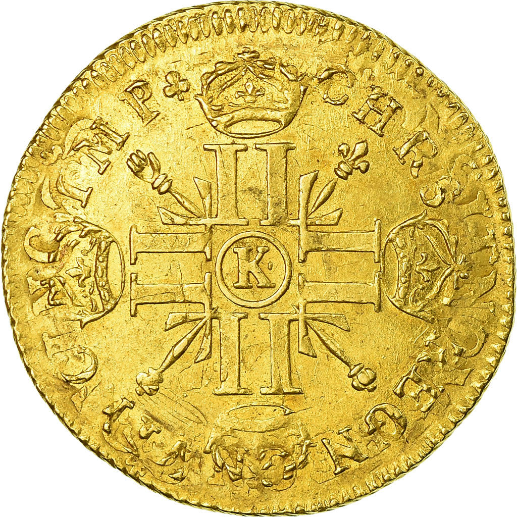 Monnaie, France, Louis XIV, Louis d'or aux 8 L et aux insignes, 1702, Bordeaux