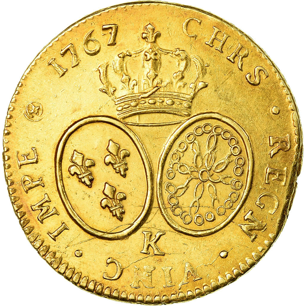 Moneda, Francia, Louis XV, Double louis d'or au bandeau, 2 Louis D'or, 1767