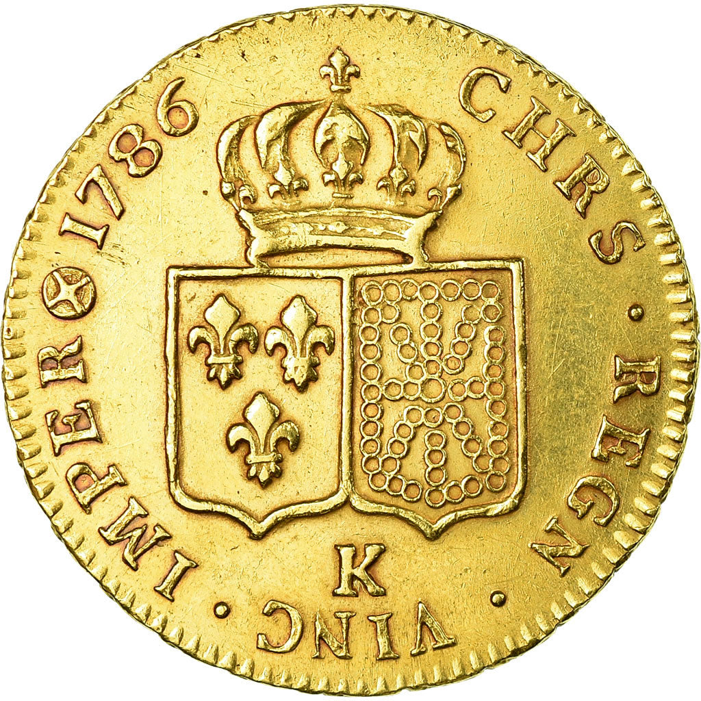 Monnaie, France, Louis XVI, Double louis d'or à la tête nue, 1786, Bordeaux