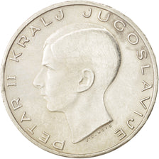 Yugoslavia, Petar II, 20 Dinara, 1938, MBC+, Plata, KM:23