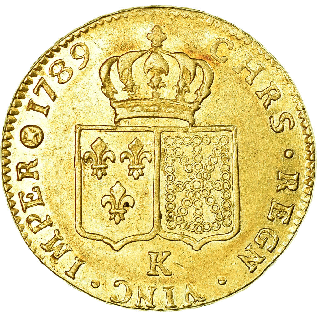 Coin, France, Louis XVI, Double louis d'or à la tête nue, 1789, Bordeaux