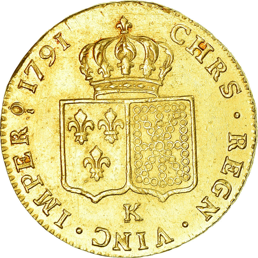 Moneta, Francia, Louis XVI, Double louis d'or à la tête nue, 2 Louis D'or