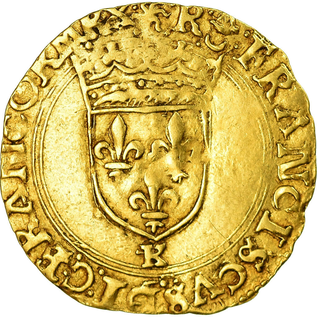 Moeda, França, François Ier, Ecu d'or à la croisette, Ecu d'or, Bordeaux