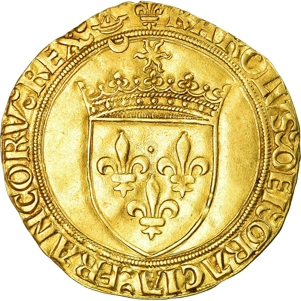 Coin, France, Charles VIII, Ecu d'or, Bordeaux, EF(40-45), Gold, Duplessy:575A
