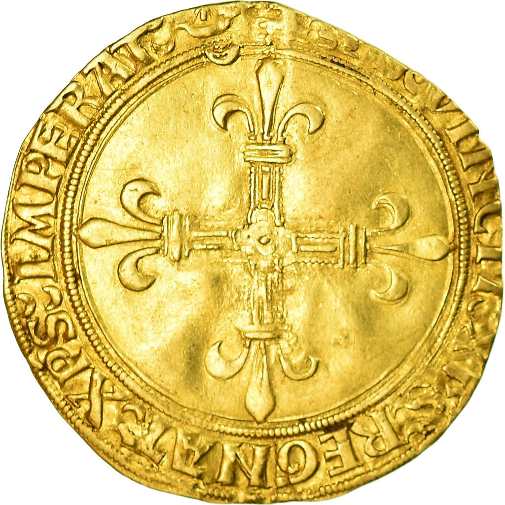 Coin, France, Charles VIII, Ecu d'or, Bordeaux, EF(40-45), Gold, Duplessy:575A