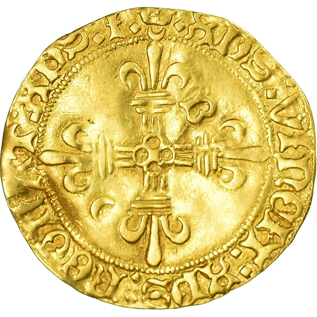 Moneta, Francia, Charles VIII, Ecu d'or, Bordeaux, 1ère émission, MB+, Oro