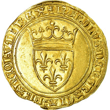 Coin, France, Charles VI, Ecu d'or, MS(63), Gold, Duplessy:369