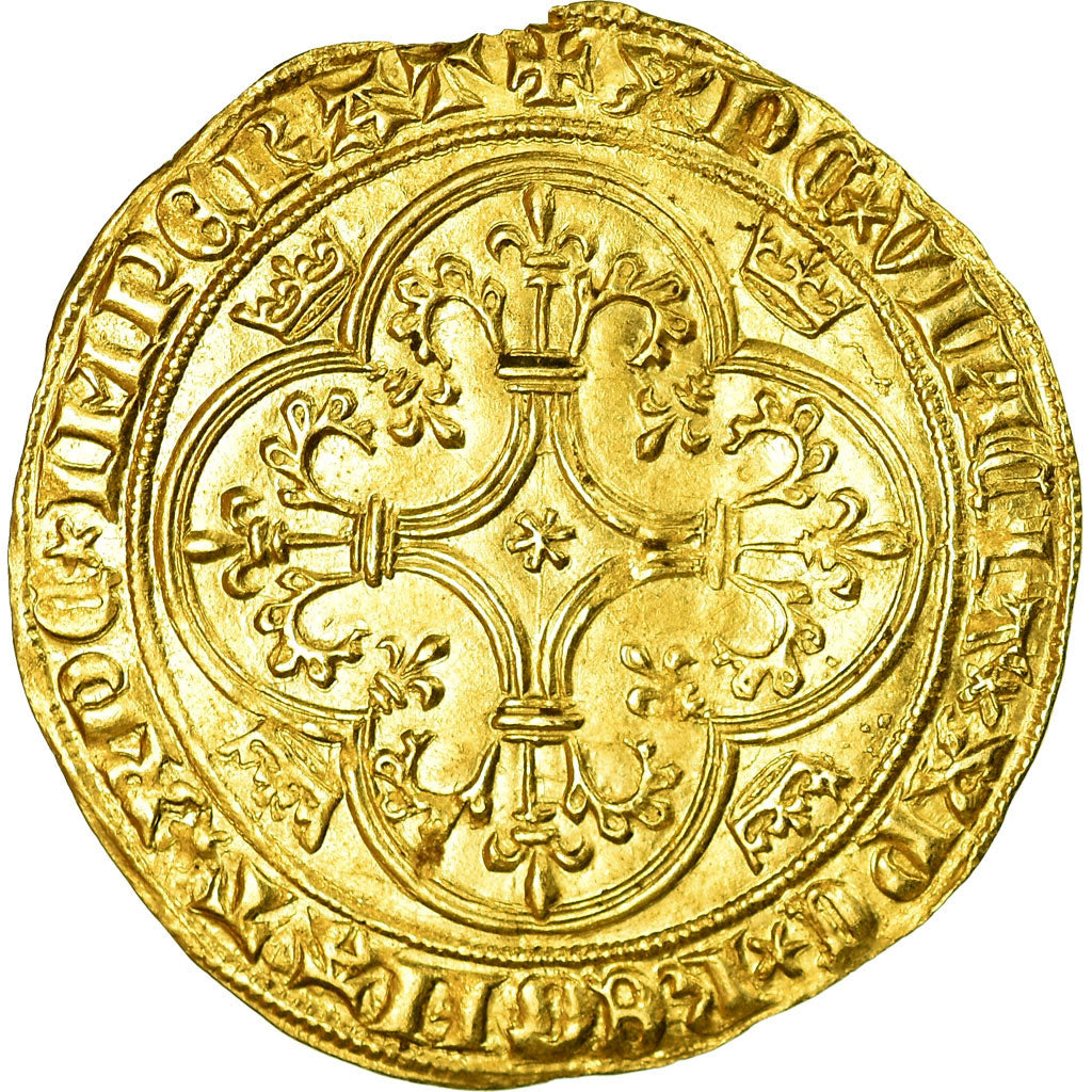 Coin, France, Charles VI, Ecu d'or, MS(63), Gold, Duplessy:369